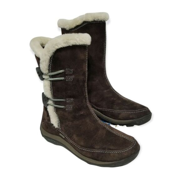 Merrell Shoes - Merrell Yarra Womens Waterproof Boots Primaloft Polartec Lined‎ Brown Size 6
